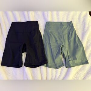 Gymshark Sage Green and Black Athletic Shorts bundle